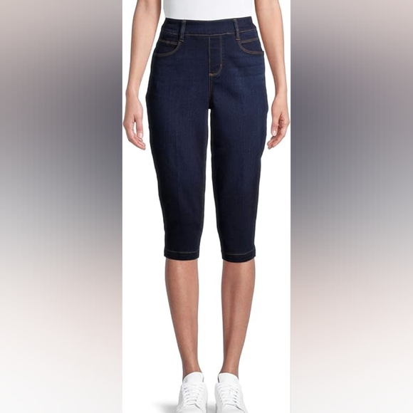 Time and Tru Denim - TIME N TRU 2PR CAPRIS BLACK & BLUE NWT L(12-14) STRETCH PULL ON
